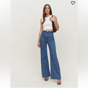 Reformation Leah Seamed High Rise Wide Leg Jeans